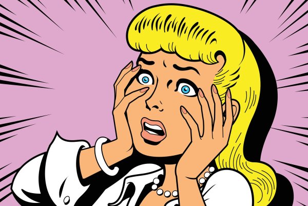 Поп арт девушка удивление