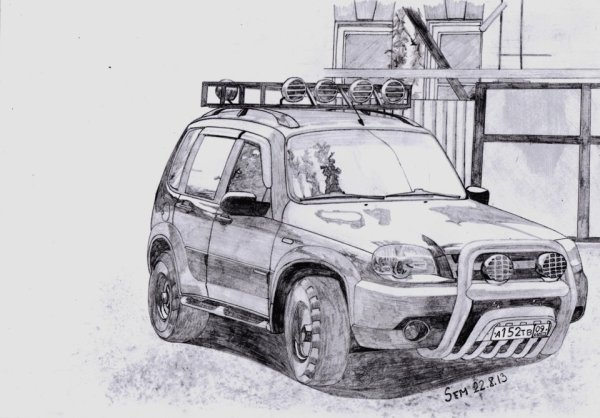 Нива Шевроле 4х4 рисунок