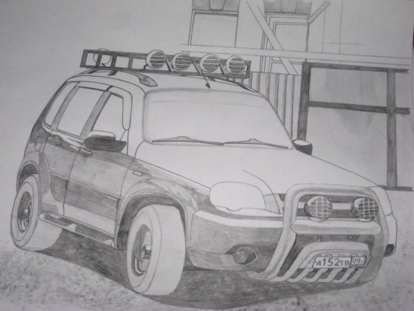 Как нарисовать ниву Шевроле 4х4