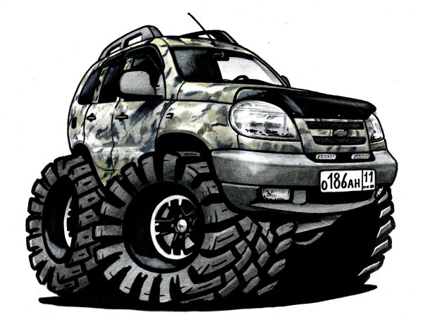 Нива Шевроле 4х4 рисунок
