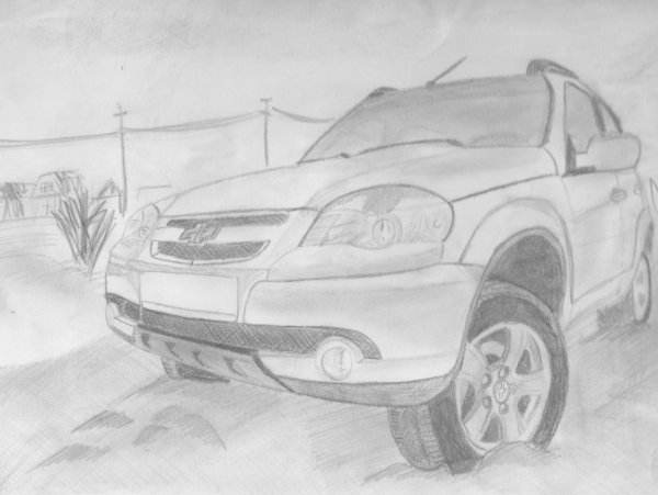 Нарисовать ниву Шевроле