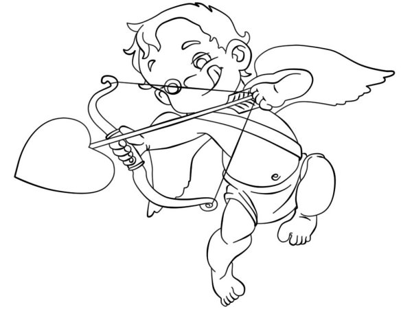Купидон раскраска