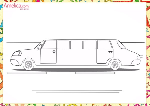 Лимузин раскраска для детей