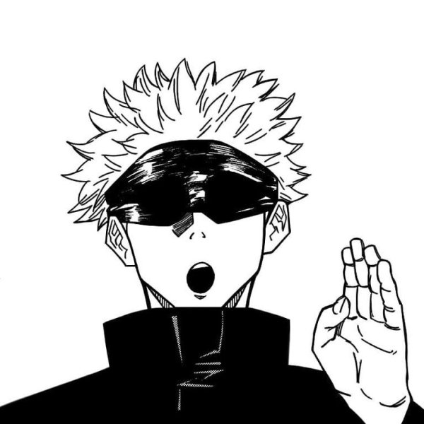 Годжо Сатору черно белый