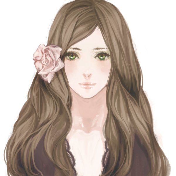 Аниме девушка с распущенными волосами