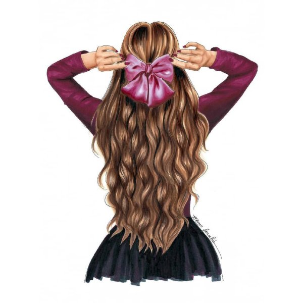 Девушка с длинными волосами рисунок