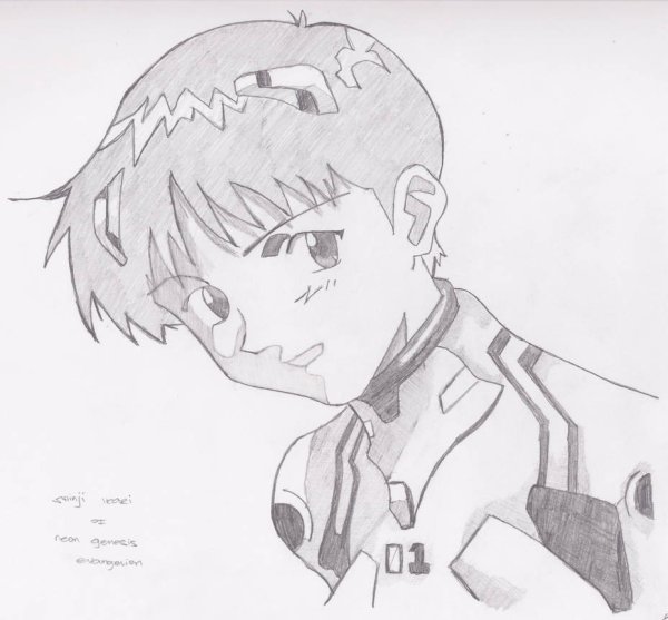 Евангелион рисунок Синдзи