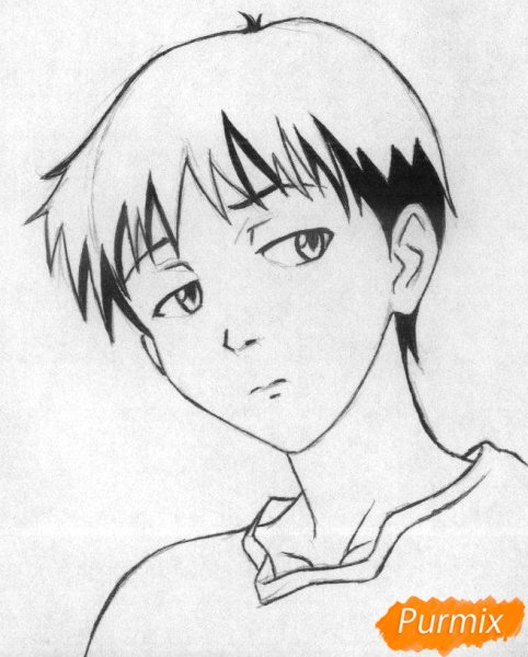 Евангелион срисовка Синдзи