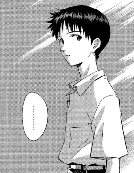 Икари Синдзи чёрно белый