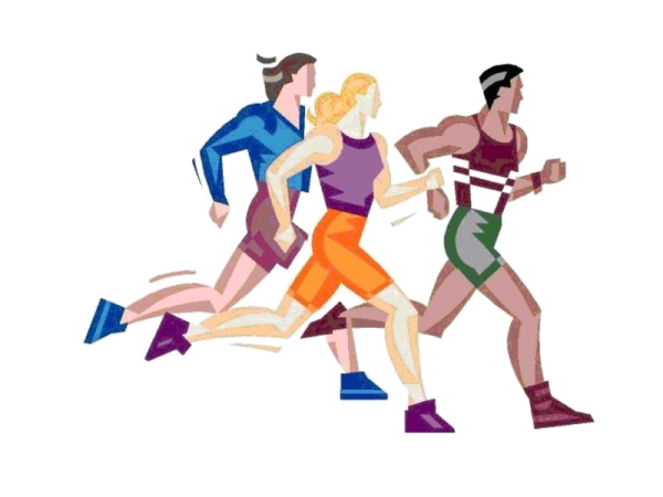 Бегуны на прозрачном фоне