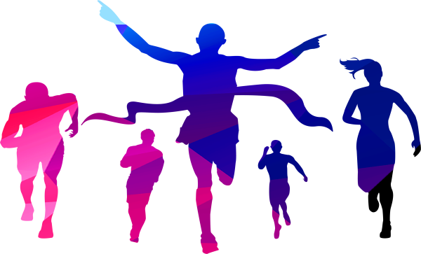Цветные силуэты спортсменов