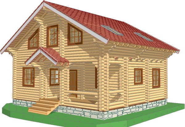 Бревенчатый дом на прозрачном фоне