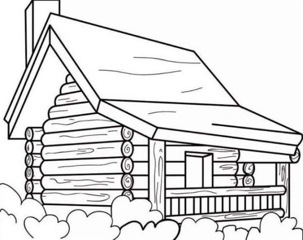 Избушка раскраска