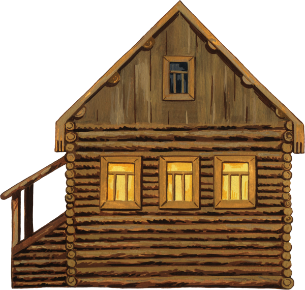 Деревянный дом мультяшный