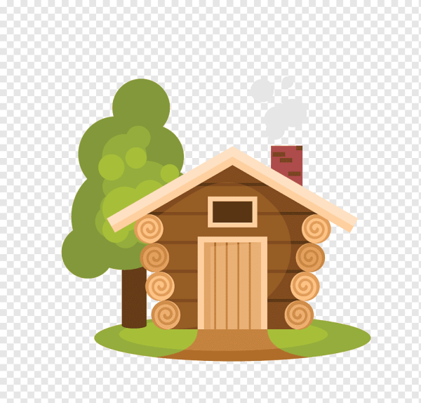 Векторный деревянный домик