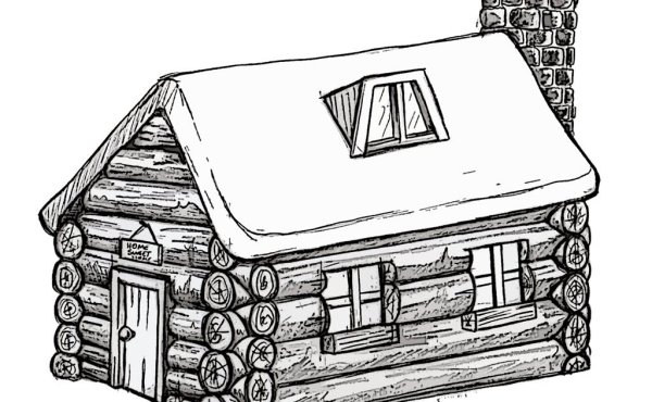 Сруб раскраска