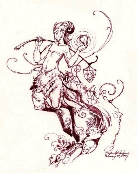 Мифические существа карандашом