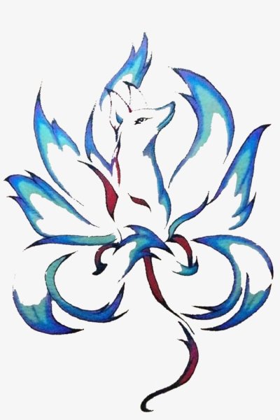 Девятихвостая лисица тату