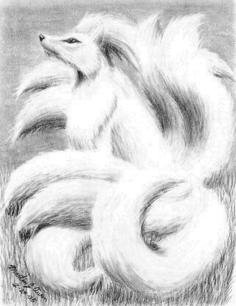 Девятихвостый Лис белый