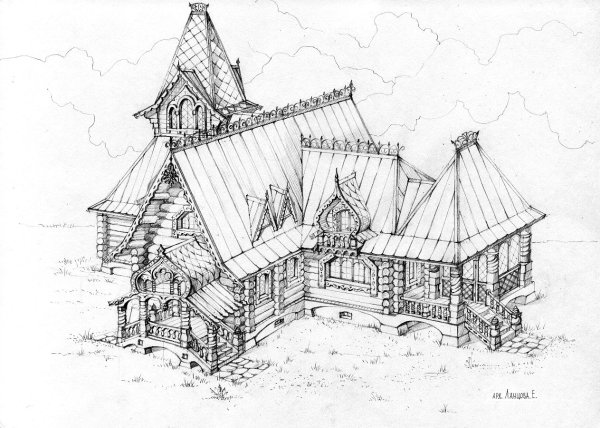 Декор русской избы раскраска