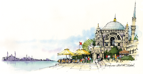 Урбан скетчинг Стамбул