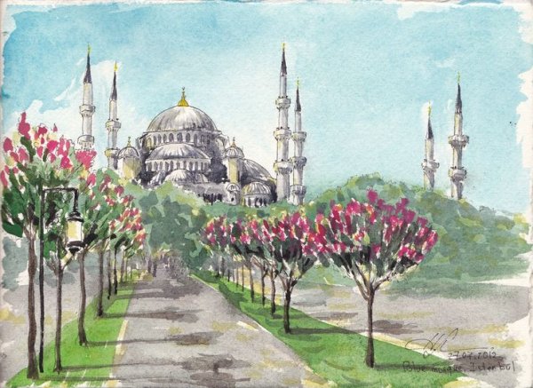 Урбан скетчинг Стамбул