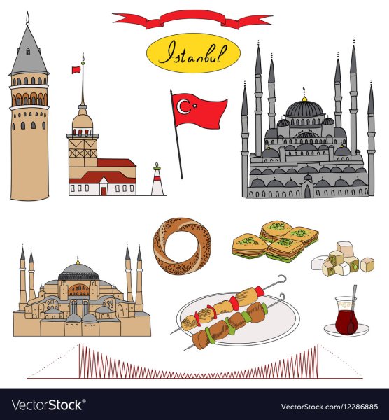 Стамбул достопримечательности вектор
