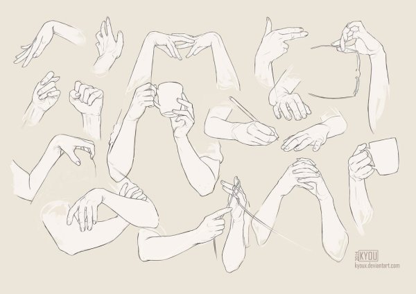 Положение рук для рисования