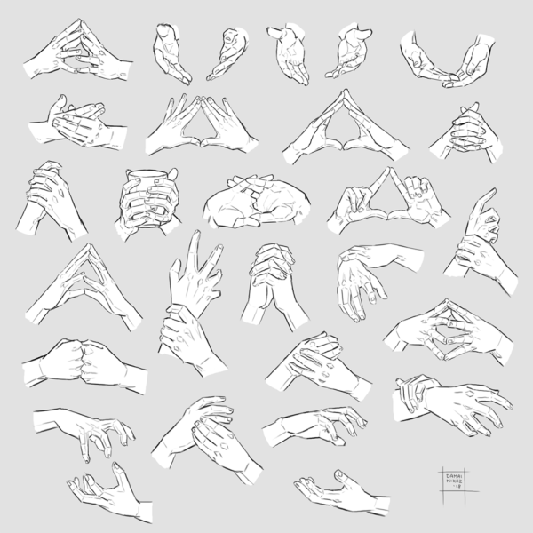 Руки сложенные в замок референс