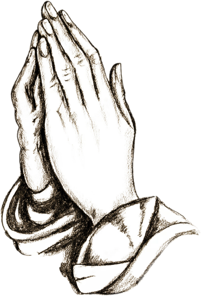 Ладони сложенные в молитве эскиз