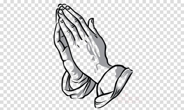 Молящиеся руки на прозрачном фоне