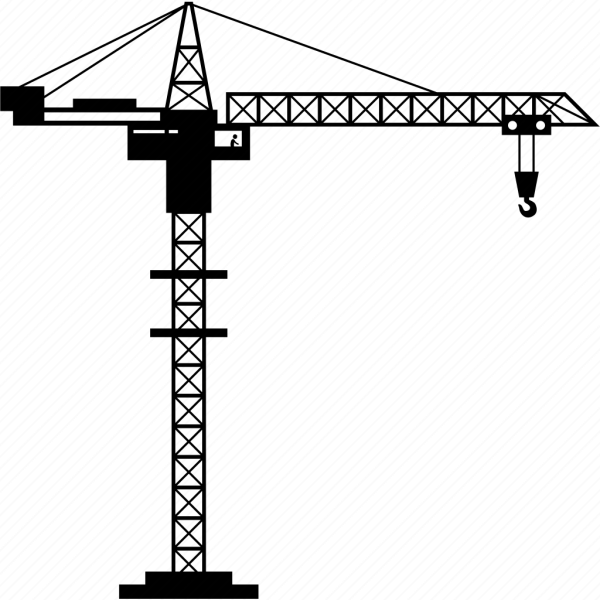 Башенные краны вид снизу вектор
