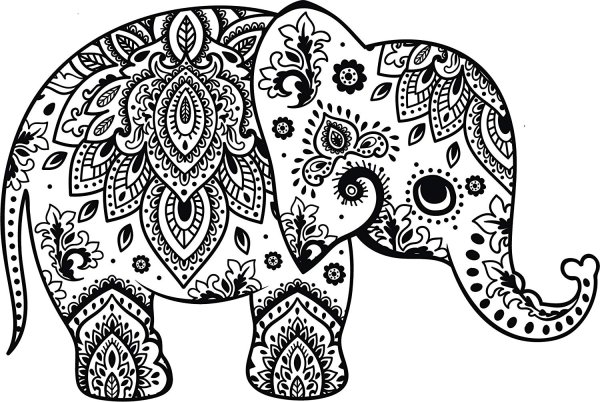 Слон с узорами
