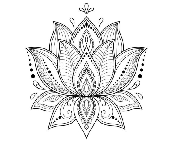 Лотус Мандала Колоринг