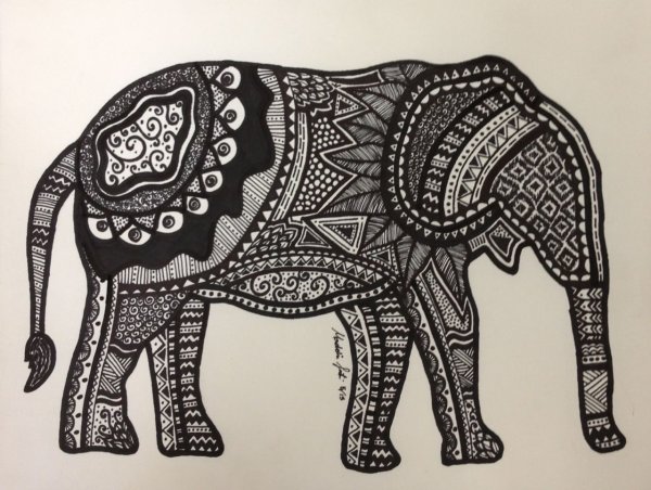 Орнамент на слонах