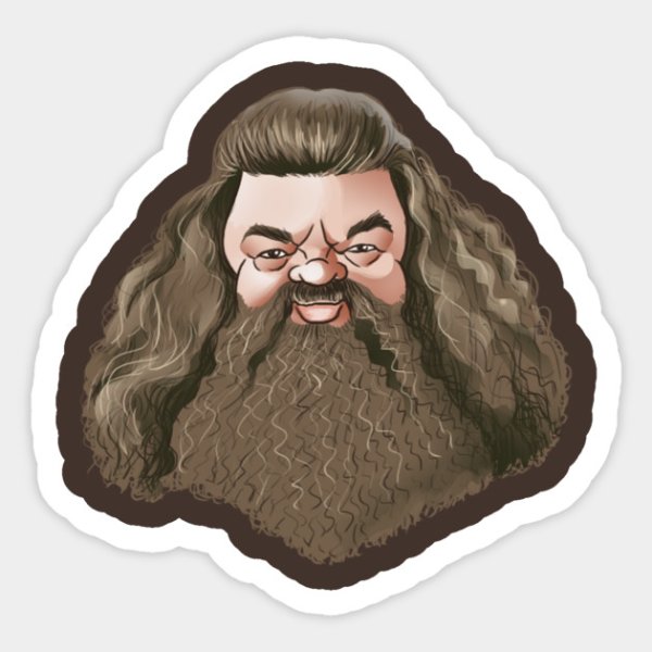 Рубеус Хагрид на белом фоне