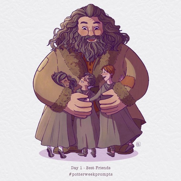 Гарри и Хагрид арт