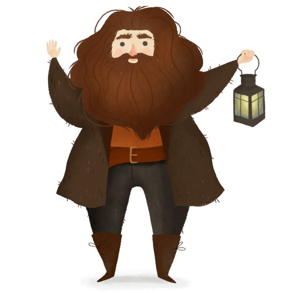 Гарри Поттер и Хагрид иллюстрация