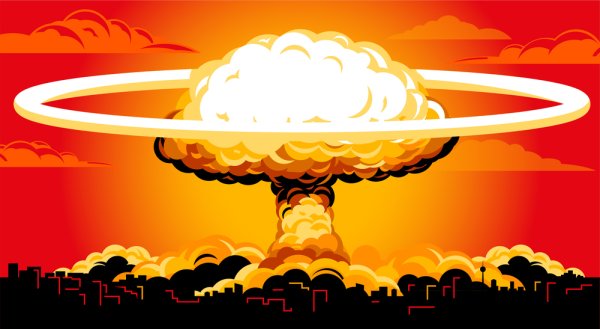 Атомный взрыв нарисованный
