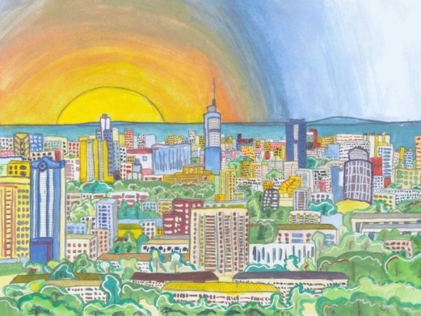 Город детский рисунок