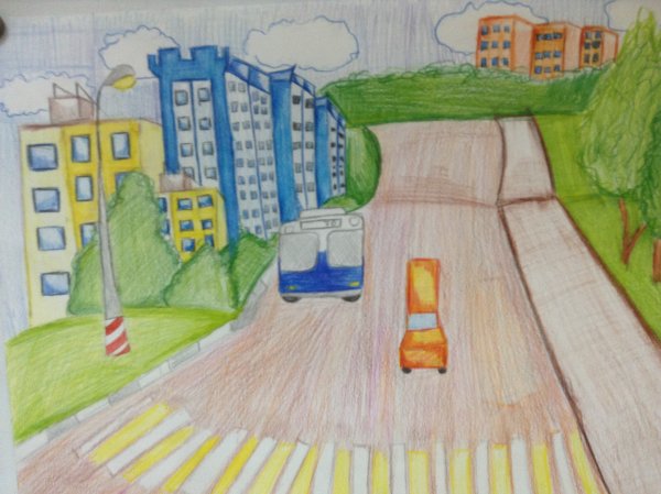 Город детский рисунок