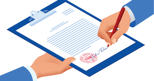 Подписание документов прозрачный фон