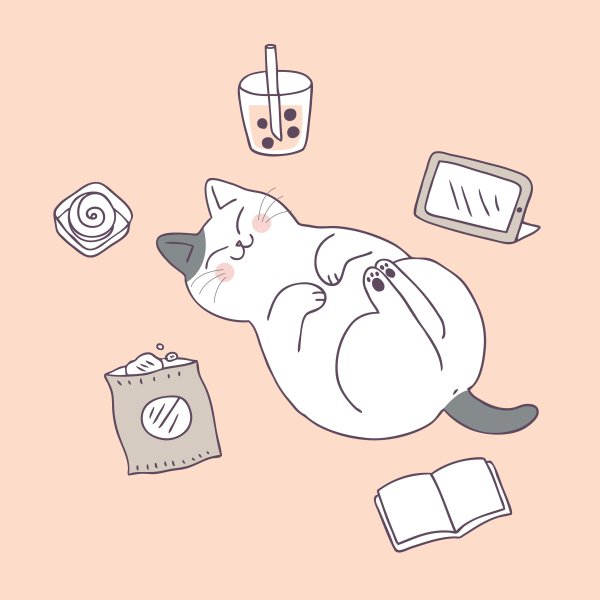 Ленивый котик рисунок