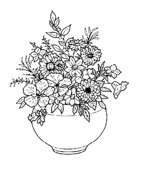 Композиция цветов раскраска