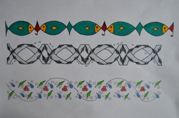 Орнаменты в полосе для рисования