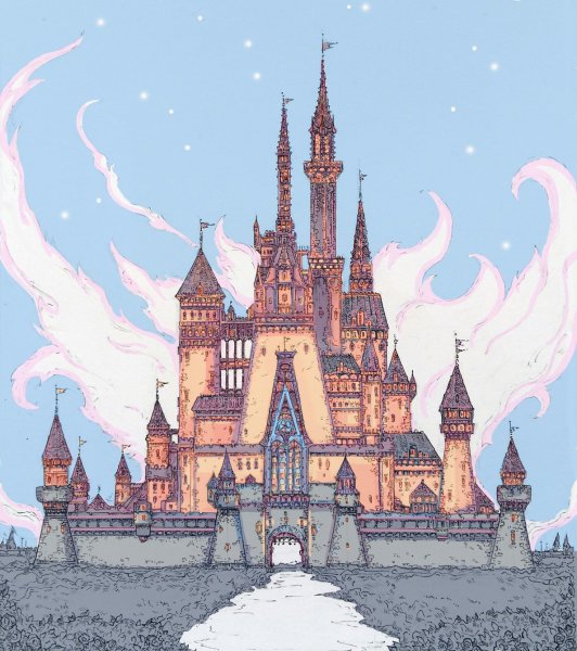 Замок Уолт Дисней рисунок