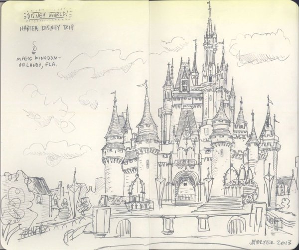 Замок Уолт Дисней рисунок