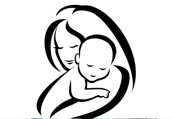Очертания матери и ребенка