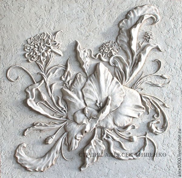 Рельеф барельеф скульптура цветок