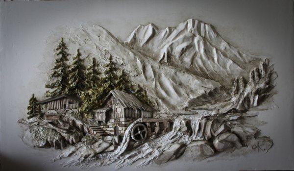 Скульптура рельефная , барельефная